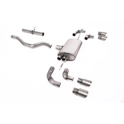 Milltek GPF-back exhaust (louder) for Land Rover Defender 90 2.0 I4 P300 & P400e (non-GPF) 2020+ - Quad titanium tips