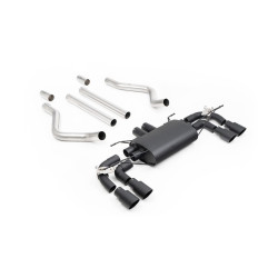 Milltek Cat-back exhaust non-resonated valved quad Cerakote black tips for Land Rover Defender 90 V8 (non-GPF) 2021+