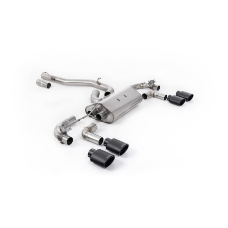 Výfukové systémy Milltek Milltek Cat-back exhaust (louder) valved for Volkswagen Golf Mk7.5 R 310PS (non-GPF) 2017-2021 - Cerakote black tips | race-shop.sk