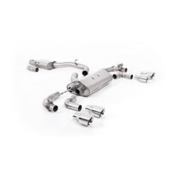 Milltek Cat-back exhaust resonated valved for Volkswagen Golf Mk7.5 R 310PS (non-GPF) 2017-2021 - Quad polished tips