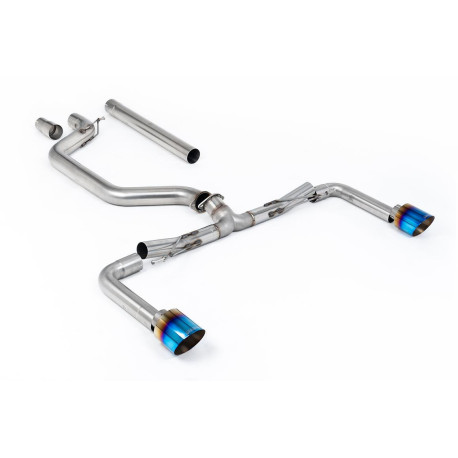 Výfukové systémy Milltek Milltek GPF-back exhaust (loudest) for Volkswagen Golf Mk8 GTi (GPF, 245ps, Trims) 2020-2024 - Burnt/blue titanium tips | race-shop.sk