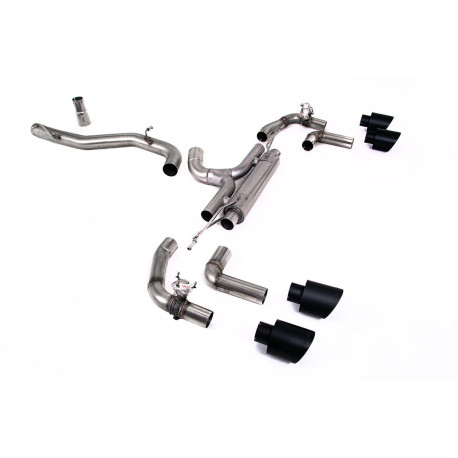 Výfukové systémy Milltek Milltek GPF-back exhaust (loudest) for Volkswagen Golf Mk8 R 2.0 TSI 320PS (GPF) 2021-2024 - Cerakote black tips | race-shop.sk