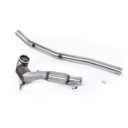 Milltek Large-bore downpipe with sports cat for Volkswagen Golf Mk8 R 2.0 TSI 320PS (non-GPF, HJS cat) 2022-2024