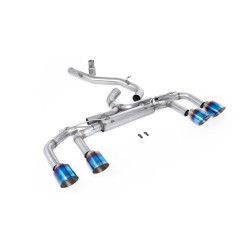 Milltek Cat-back exhaust (loudest) non-valved for Volkswagen Golf Mk8.5 R (non-GPF) 2025+ - Burnt/blue titanium tips
