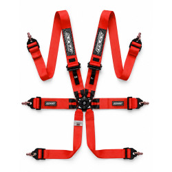FIA 6-bodové športové bezpečnostné pásy RACES EVO 3" (76mm) - ČERVENÁ
