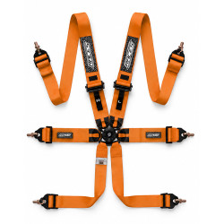 FIA 6-bodové športové bezpečnostné pásy RACES EVO 3" (76mm) - ORANŽOVÁ