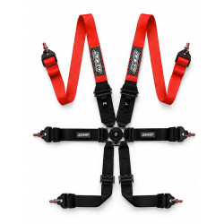 FIA 6-bodové športové bezpečnostné pásy RACES EVO HANS 3" (76mm) - ČERVENÁ/ČIERNA