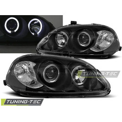 PREDNÉ SVETLÁ HONDA CIVIC 09.95-02.99 ANGEL EYES ČIERNA