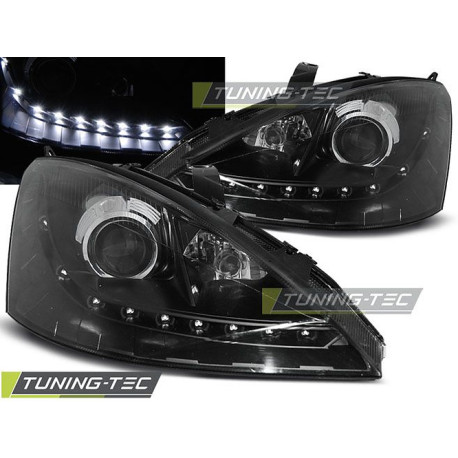 Osvetlenie TUNING-TEC predné svetlá (DRL) pre FORD FOCUS 11.01-10.04 (H7), čierna | race-shop.sk