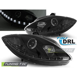 PREDNÉ SVETLÁ TRUE DRL ČIERNA pre SEAT LEON ALTEA 09-12