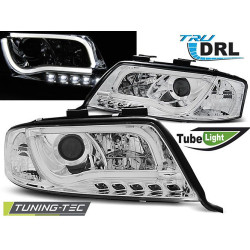 TUNING-TEC predné svetlá (Tube Light, DRL) pre AUDI A6 05.97-05.01 (H1), chróm