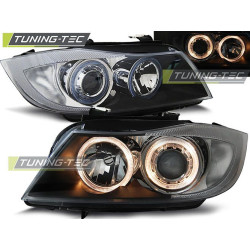 TUNING-TEC predné svetlá (Angel Eyes) pre BMW E90/E91 03.05-08.08 (H7), čierna