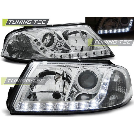 Osvetlenie TUNING-TEC predné svetlá (DRL) pre VW PASSAT 3BG B5 FL 09.00-03.05 (H7), chróm | race-shop.sk