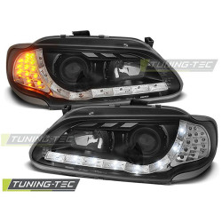 TUNING-TEC predné svetlá (DRL) pre RENAULT MEGANE/SCENIC 96-02.99 (H1), čierna, V2