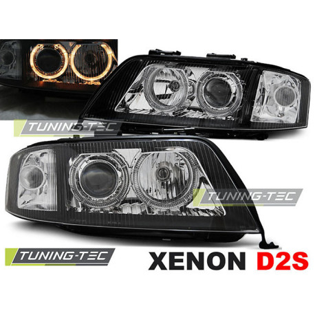 Osvetlenie TUNING-TEC predné svetlá (Angel Eyes) pre XENON AUDI A6 10.99-06.01 (D2S/H7), čierna | race-shop.sk