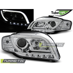 TUNING-TEC predné svetlá (Tube Light) pre AUDI A4 B7 11.04-03.08 (H7/H1), chróm, V1