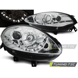 TUNING-TEC predné svetlá (DRL) pre FIAT BRAVO II 07-15 (H1), chróm