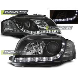 TUNING-TEC predné svetlá (DRL) pre AUDI A3 8P 05.03-03.08 (H7/H1), čierna