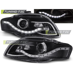 TUNING-TEC predné svetlá (DRL) pre AUDI A4 B7 11.04-03.08 (H9), čierna, V1