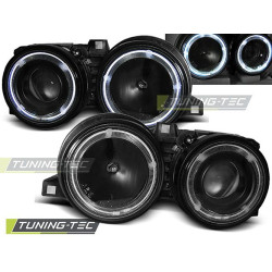 TUNING-TEC predné svetlá (Angel Eyes) pre BMW E30 11.82-06.94 (H7/H1), čierna