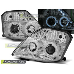 TUNING-TEC predné svetlá (Angel Eyes) pre CITROEN C2 09.03-10 (H1), chróm
