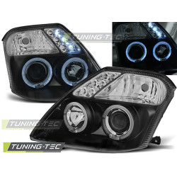 TUNING-TEC predné svetlá (Angel Eyes) pre CITROEN C2 09.03-10 (H1), čierna