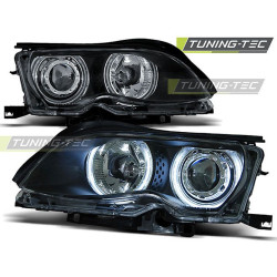 TUNING-TEC predné svetlá (CCFL, Angel Eyes) pre BMW E46 09.01-03.05 (LIMOUSINE, TOURING, H7), čierna