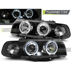 TUNING-TEC predné svetlá (Angel Eyes) pre BMW E38 06.94-08.98 (H1), čierna