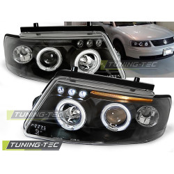 TUNING-TEC predné svetlá (Angel Eyes) pre VW PASSAT B5 3B 11.96-08.00 (H1), čierna, V2