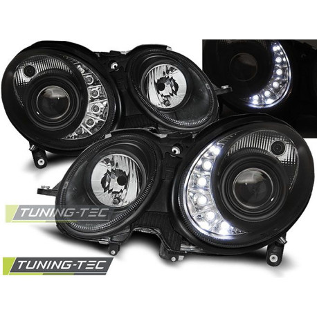 Osvetlenie TUNING-TEC predné svetlá (DRL) pre MERCEDES W211 E-KLASA 03.02-04.06 (H7), čierna | race-shop.sk