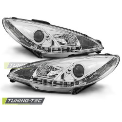 TUNING-TEC predné svetlá (DRL) pre PEUGEOT 206 10.98-02 (H1), chróm