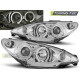 Osvetlenie TUNING-TEC predné svetlá (Angel Eyes) pre PEUGEOT 206 02 (H1), chróm | race-shop.sk