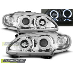 TUNING-TEC predné svetlá (Angel Eyes) pre RENAULT MEGANE / SCENIC 96-99 (H1), chróm