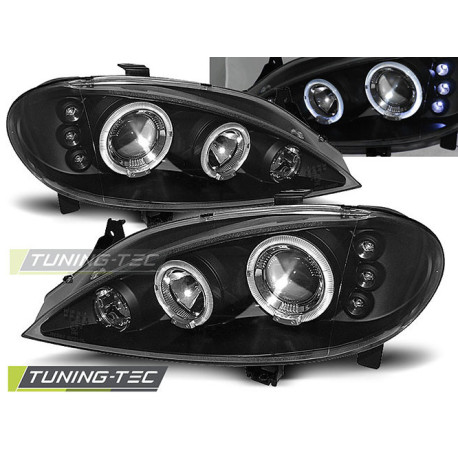 Osvetlenie RENAULT MEGANE 03.99-10.02 ANGEL EYES ČIERNE | race-shop.sk