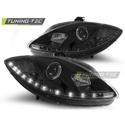 TUNING-TEC predné svetlá (DRL) pre SEAT LEON ALTEA TOLEDO 06.05-09 (H1), čierna