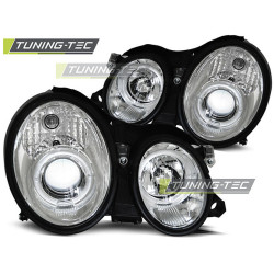TUNING-TEC predné svetlá (Angel Eyes) pre MERCEDES W208 CLK 03.97-04.02 (H7/H1), chróm
