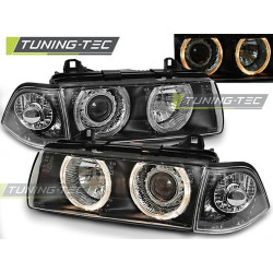 PREDNÉ SVETLÁ ANGEL EYES ČIERNA pre BMW E36 12.90-08.99 COUPE CABRIO