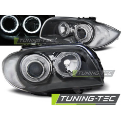 TUNING-TEC predné svetlá (Angel Eyes) pre BMW 1 E87/E81/82/88 04-11 (H7), sivá