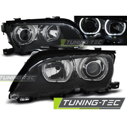 TUNING-TEC predné svetlá (Angel Eyes) pre BMW E46 09.01-03.05 (H7), čierna