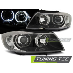 TUNING-TEC predné svetlá (Angel Eyes) pre BMW E90/E91 03.05-11 (H7), čierna