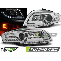 TUNING-TEC predné svetlá (Tube Light) pre AUDI A4 B7 11.04-03.08 (H7/H1), chróm, V2
