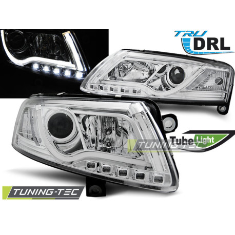 Osvetlenie TUNING-TEC predné svetlá (Tube Light, DRL) pre AUDI A6 C6 04.04-08 (H7/H1), chróm | race-shop.sk