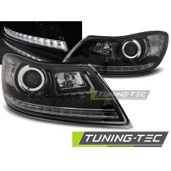 TUNING-TEC predné svetlá (DRL) pre SKODA OCTAVIA 09-12 (H7/H1), čierna, V2