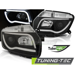 TUNING-TEC predné svetlá (Tube Light) pre DACIA DUSTER 04.10-14 (H7/H1), čierna