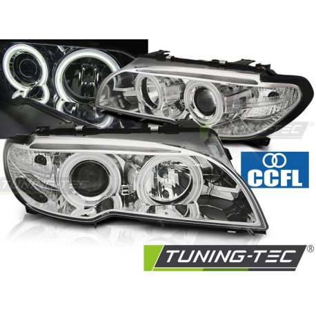 Osvetlenie TUNING-TEC predné svetlá (CCFL, Angel Eyes) pre BMW E46 04.03-06 COUPE CABRIO (H7/H1), chróm | race-shop.sk