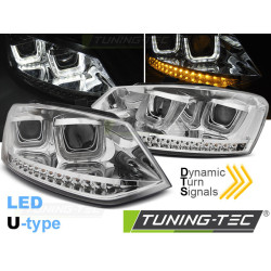 SVETLOMETY U-LED LIGHT CHRÓMOVÉ SEQ pre VW POLO 6R 09-03.14