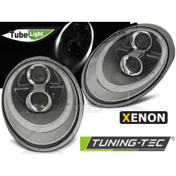 TUNING-TEC predné svetlá (Tube Light) pre XENON PORSCHE 911 (997) 04-09 (D2S), strieborná