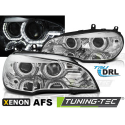 TUNING-TEC predné svetlá (Angel Eyes, DRL) pre XENON BMW X5 E70 07-10 (AFS), chróm