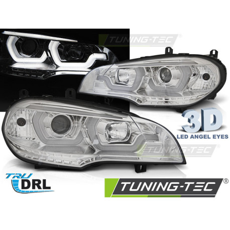 Osvetlenie TUNING-TEC predné svetlá (Tube Light, DRL) pre BMW X5 E70 07-13 (H7/H1), chróm | race-shop.sk