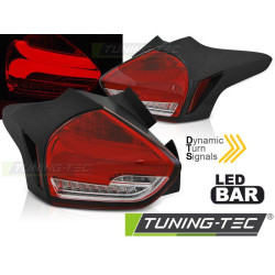 TUNING-TEC LED zadné svetlá (SEQ) pre FORD FOCUS 3 15-18 HATCHBACK, červeno-biela, V2